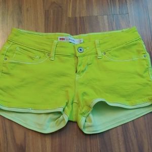 Bright Green Levi Jean Shorts
